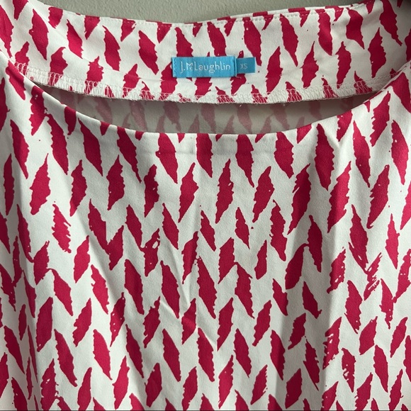 J. McLaughlin Dark Pink and White Sage Dress Size XS - Picture 4 of 8